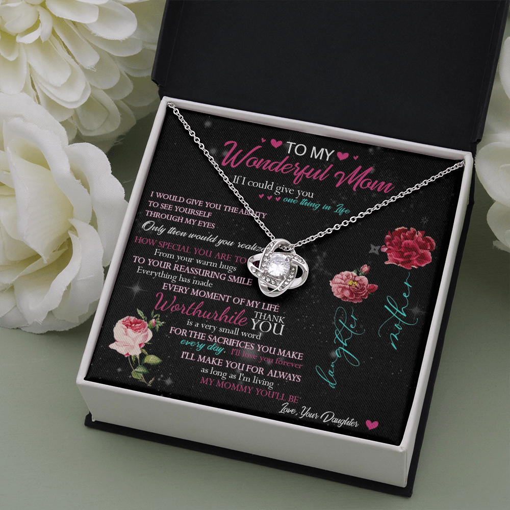 429A To My Beautiful Mom Necklace Mothers Day Gift From Daughter, Gift Birthday For Mom