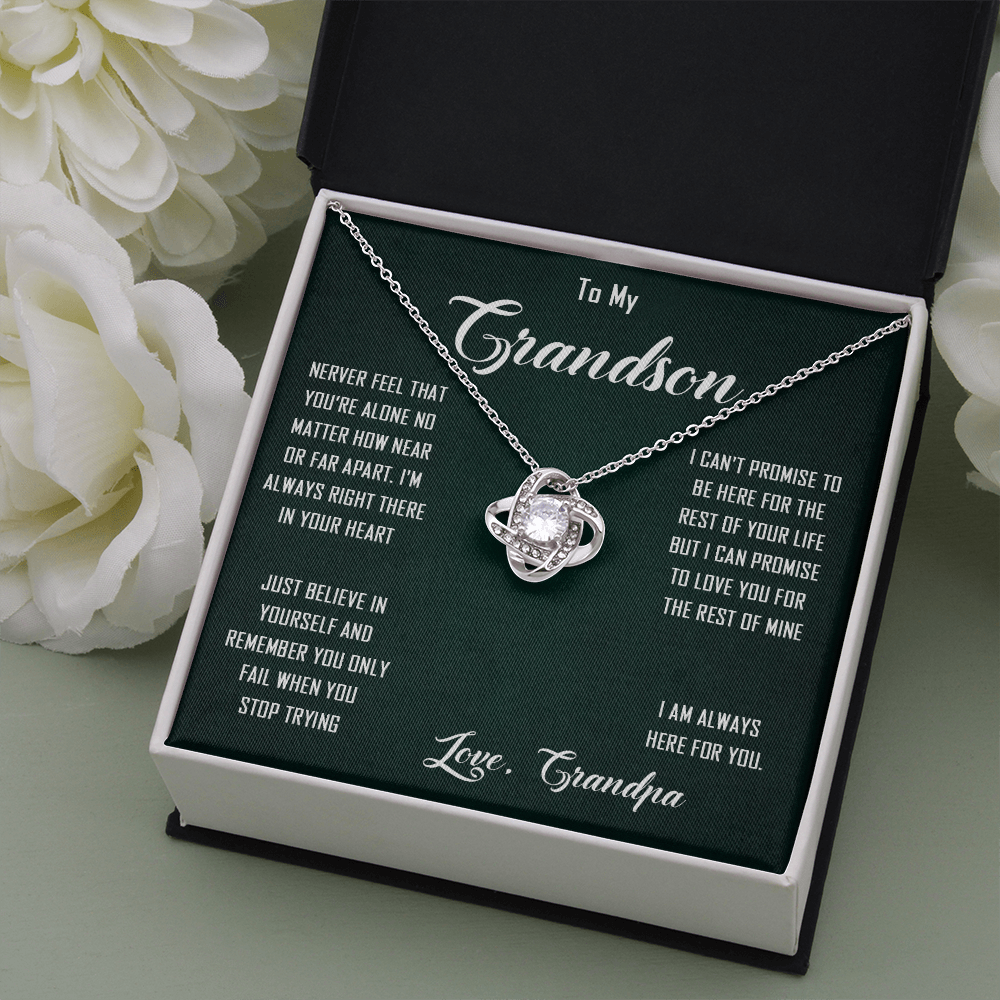 N368A To My Grandon Love Gift Sentimental Christian Cross Necklace Anniversary Gift