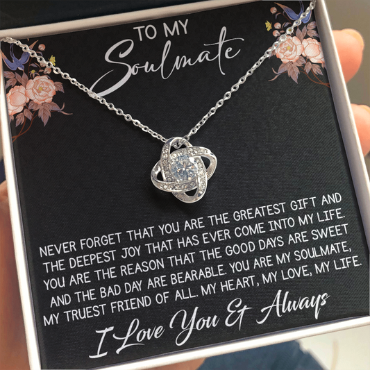 261 To My Soulmate Love Knot Necklace Engagement Jewelry for Future Wife