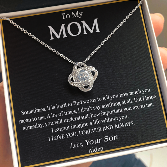 aiden Necklace for Mom, Mama, Mother - Happy Mother's Day - From Son