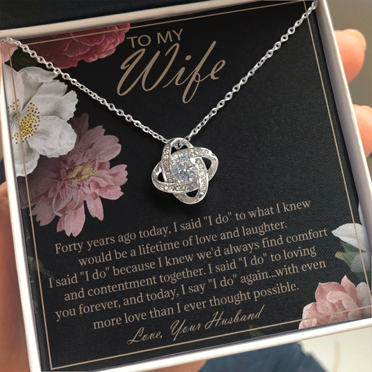 40th Anniversary Gifts For Wife Unique Card 40 Years Wedding Necklace Jewelry 334