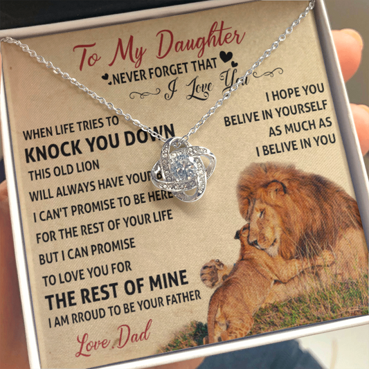 To my Daughter I Love You Necklace Lion Dad 513