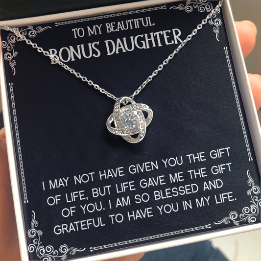 To My Bonus Daughter - Love Knot Necklace 497