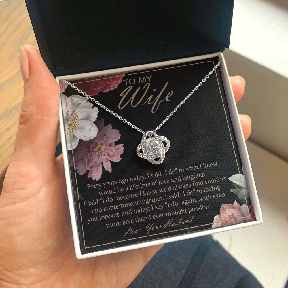 40th Anniversary Gifts For Wife Unique Card 40 Years Wedding Necklace Jewelry 334