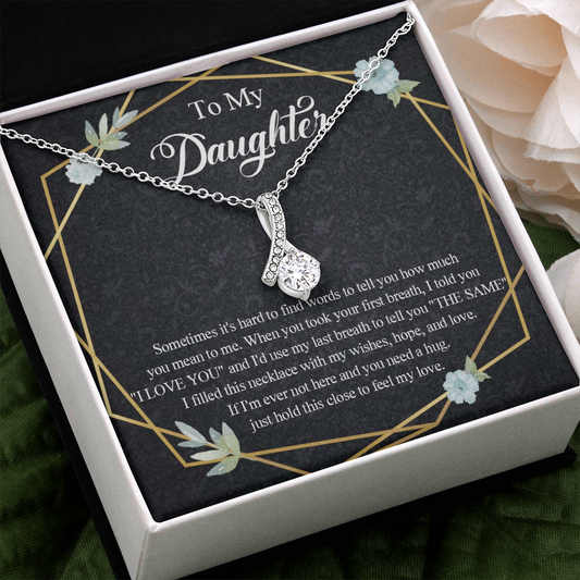 1B Heart Necklace To My Daughter Birthday Gift from Dad, Mom for Beautiful Daughter
