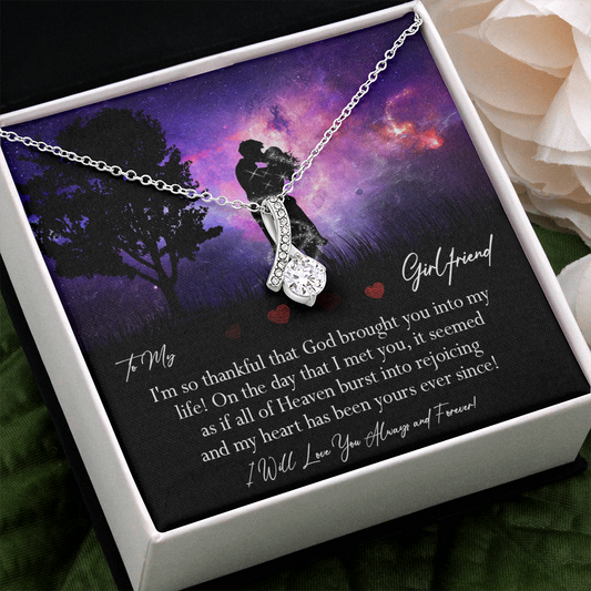 N364B To My Girlfriend Valentines Day, Valentines Day Heart Necklace for my Girlfriend