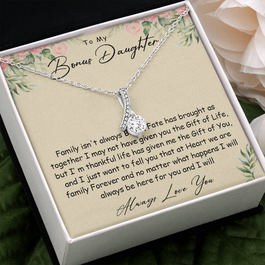 N360B To my Bonus Daughter Necklace, Bonus Daughter, Step Daughter Gift