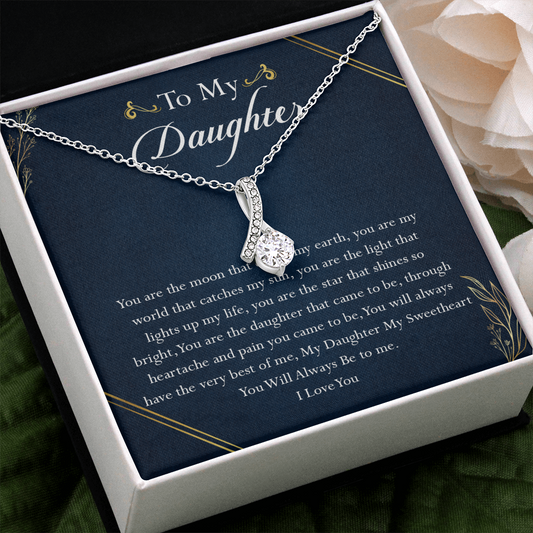 38B To My Daughter Necklace, Birthday Gift For Daughter, Gift From Dad Gift From Mom