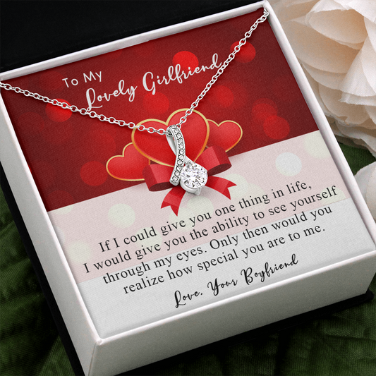 254B Necklace To My Lovely Girlfriend, Gift for Her From Boyfriend, Couple Love Gift