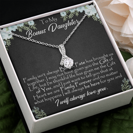 26B To My Bonus Daughter, Gift For Bonus Daughter Necklace, Step Daughter Necklace