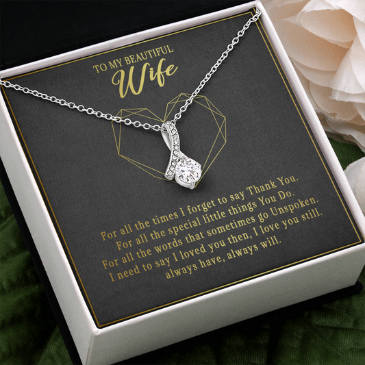 74B Necklace To Beautiful Wife, Cute Gift for Her From Husband, I LOVE YOU Forever