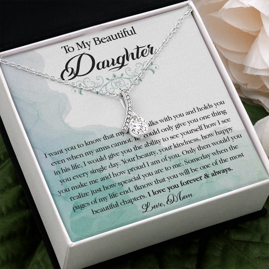 25B To My Beautiful Daughter Necklace, Gift Birthday From Mom For Daughter