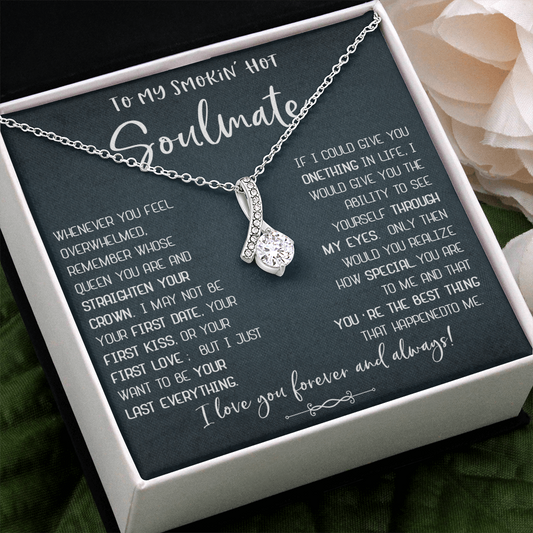 N372B To My Soulmate Necklace, Valentines Gift For Her Birthday Gift For Soulmate Wife