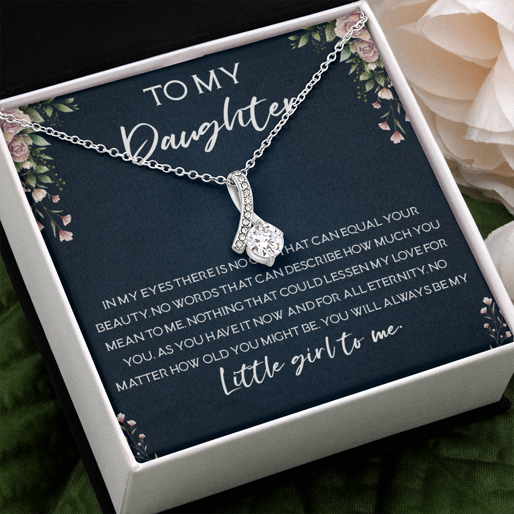 35B To My Daughter Necklace Gift Birthday, Little Girl To Me, Necklace Daughter