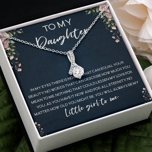 35B To My Daughter Necklace Gift Birthday, Little Girl To Me, Necklace Daughter