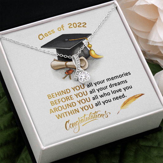 408B Class of 2022 Graduation Necklace, Congratulations Gift Necklace