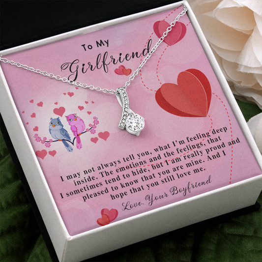 255B Necklace To My Girlfriend, Gift for Her From Boyfriend, Loving Couple Birds Gift