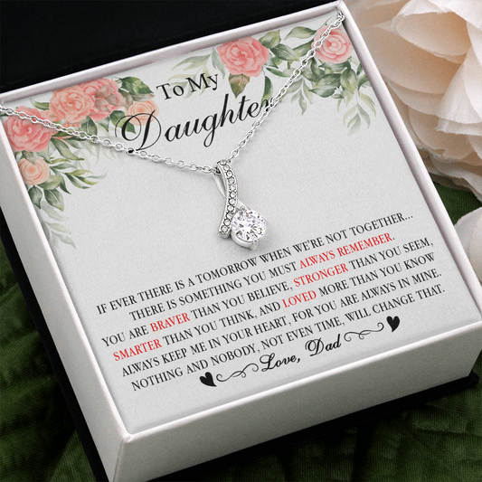 2B Heart Necklace To My Daughter Cute Birthday Gift from Dad for Beautiful Daughter