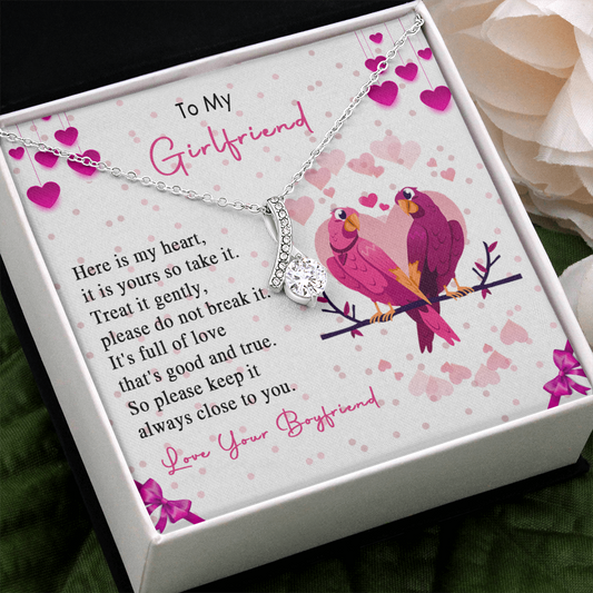257B Loving Couple Birds Necklace To My Girlfriend, Gift for Her From Boyfriend