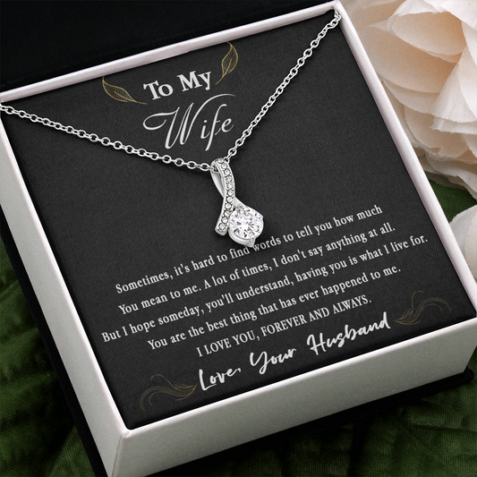 66B Love Gift To My Wife, Women Necklace for Her from Husband I LOVE YOU Forever