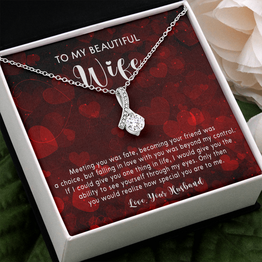 253B Necklace To My Beautiful Wife, Gift for Her From Husband, Couple In Love Gift