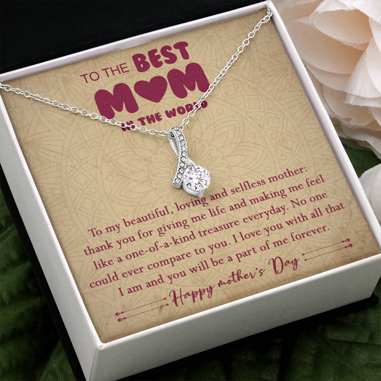 406B To The Best Mom In The World Necklace, Happy Morther's Day Gift For Mom