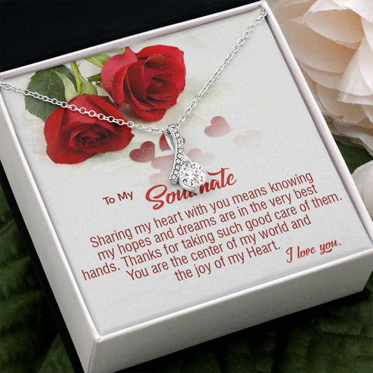 410B To My Soulmate Necklace, Birthday Gifts For Her, Gift For Girlfriend Wife