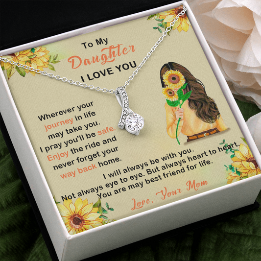 409B To My Daughter I Love You Necklace, Gift From Mom For Daughter, Gift Birthday