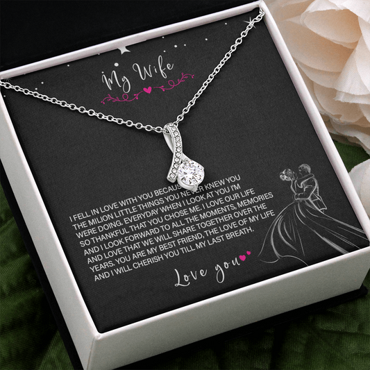 62B Love Necklace To My Wife, Gift for Her, Beautiful Wife Necklace From Husband