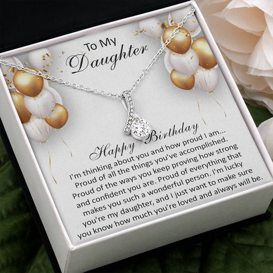407B To My Daughter Necklace, Happy Birthday Gift, Necklace Gift For Daughter
