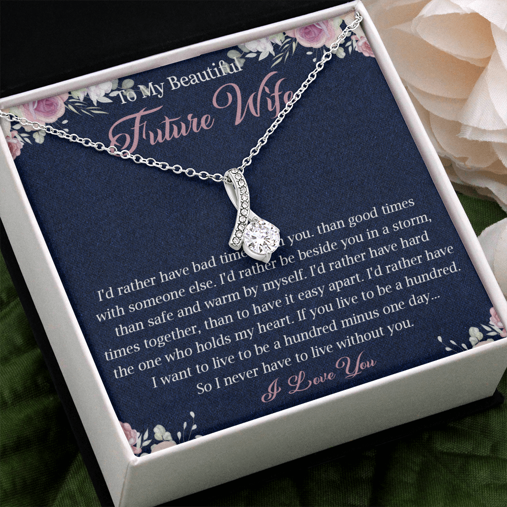 N363B To My Future Wife necklace, Future Wife Necklace Gift - Fiance Necklace Gift