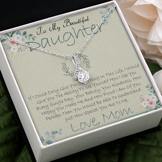 40B Daughter Necklace, To My Beautiful Daughter Necklace Gifts From Mom, Birthday