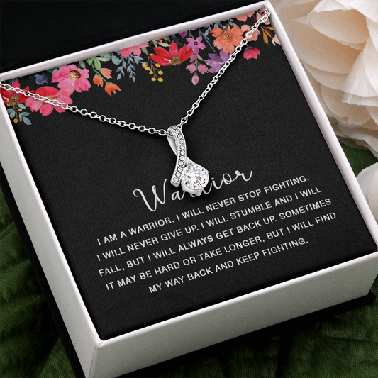 422A Warrior Necklace, I am Warrior, I Will Never Stop Fighting, Gift Birthday