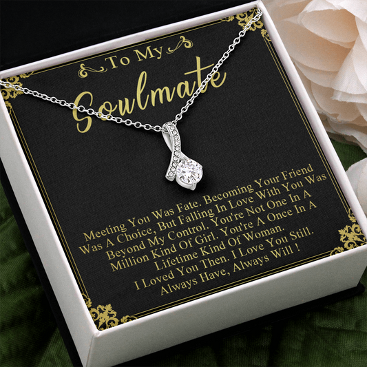 N358B To My Soulmate Necklace Engagement Anniversary Gift for Her Birthday