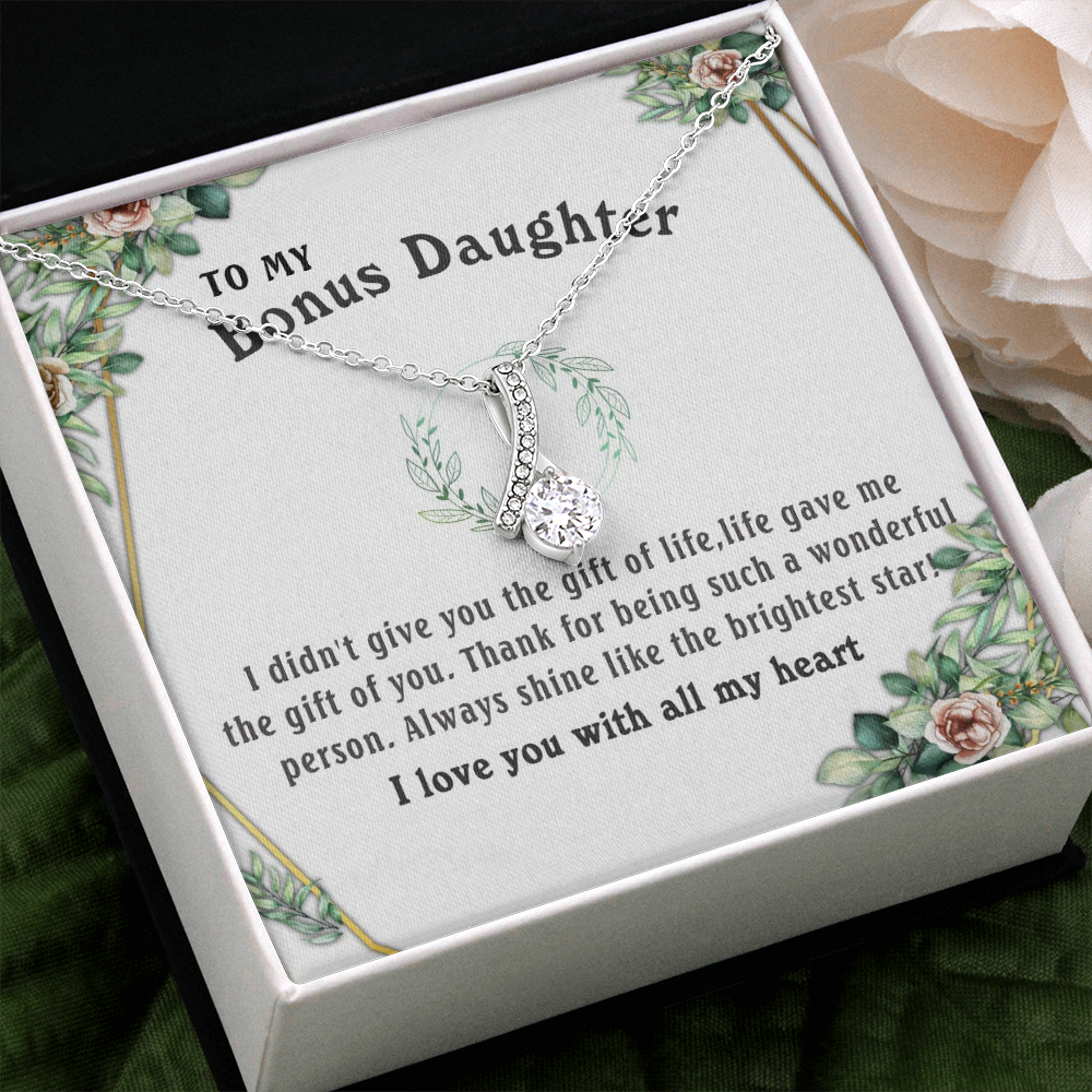 6B To my Bonus Daughter Necklace, Bonus Daughter, Step Daughter Gift, Step Dad Gift