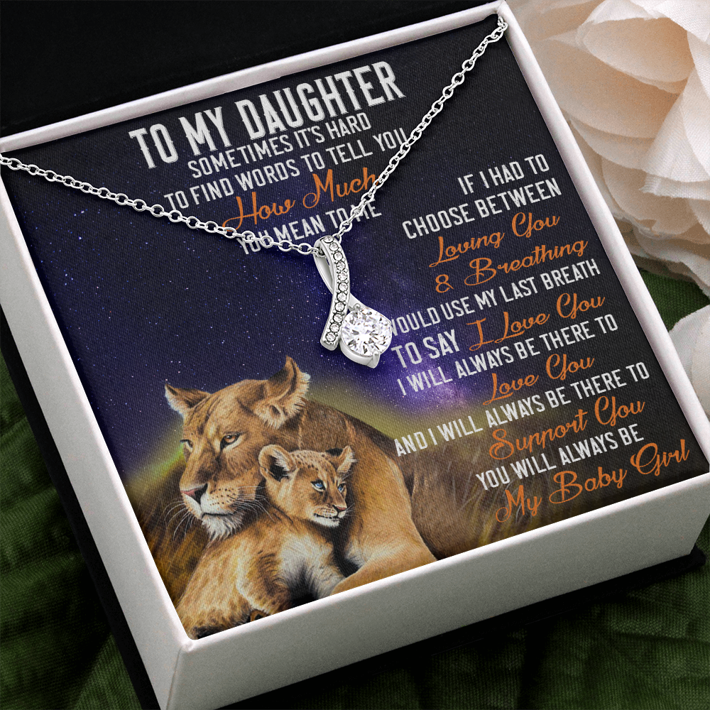 42B Lion To My Daughter Necklace, Gift Birthday, Necklace Gift For Daughter