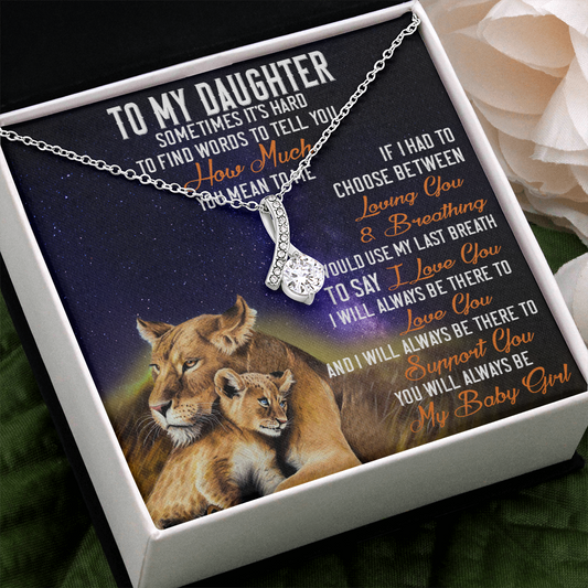 42B Lion To My Daughter Necklace, Gift Birthday, Necklace Gift For Daughter
