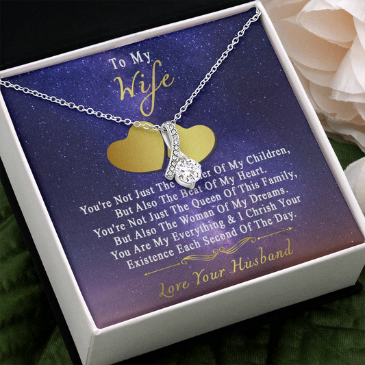 75B Necklace To My Wife, Perfect Gift for Her From Husband, I LOVE YOU Necklace Gift