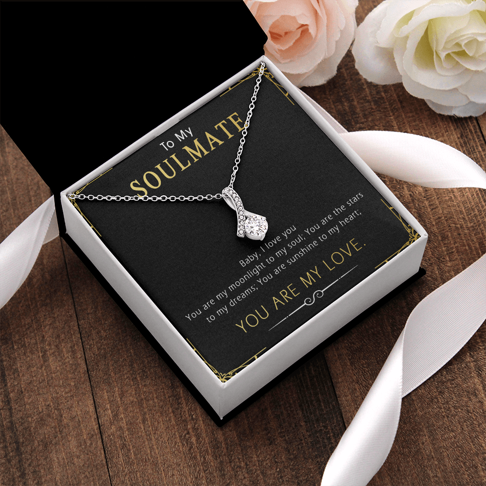 420B To My Soulmate Necklace, Gift For Wife Girlfriend From Husband, Birthday Gifts