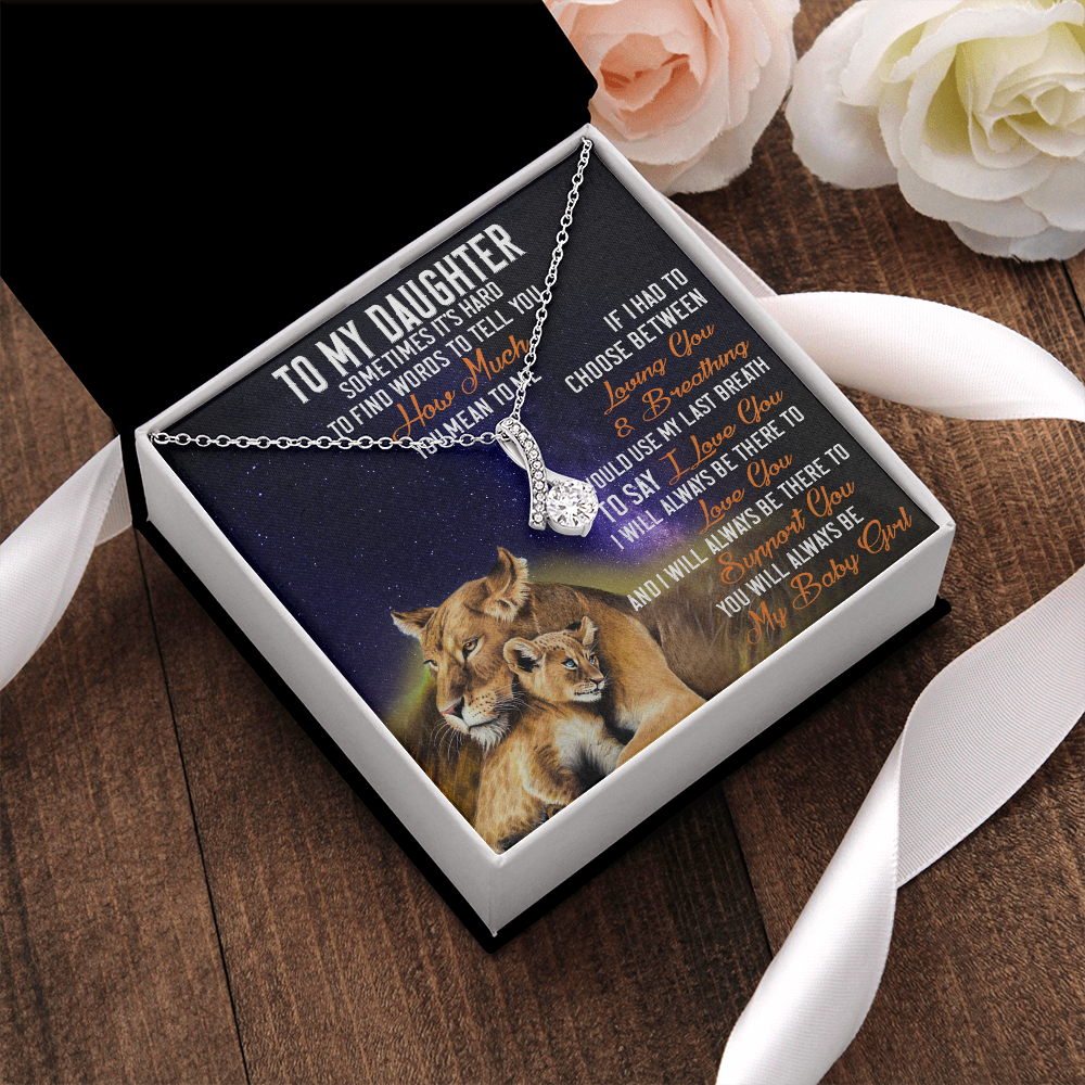 42B Lion To My Daughter Necklace, Gift Birthday, Necklace Gift For Daughter