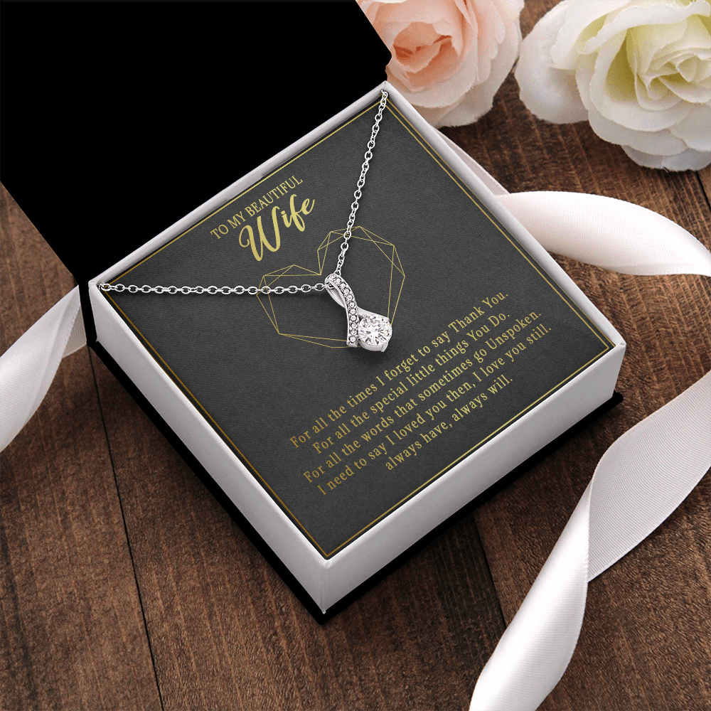 74B Necklace To Beautiful Wife, Cute Gift for Her From Husband, I LOVE YOU Forever
