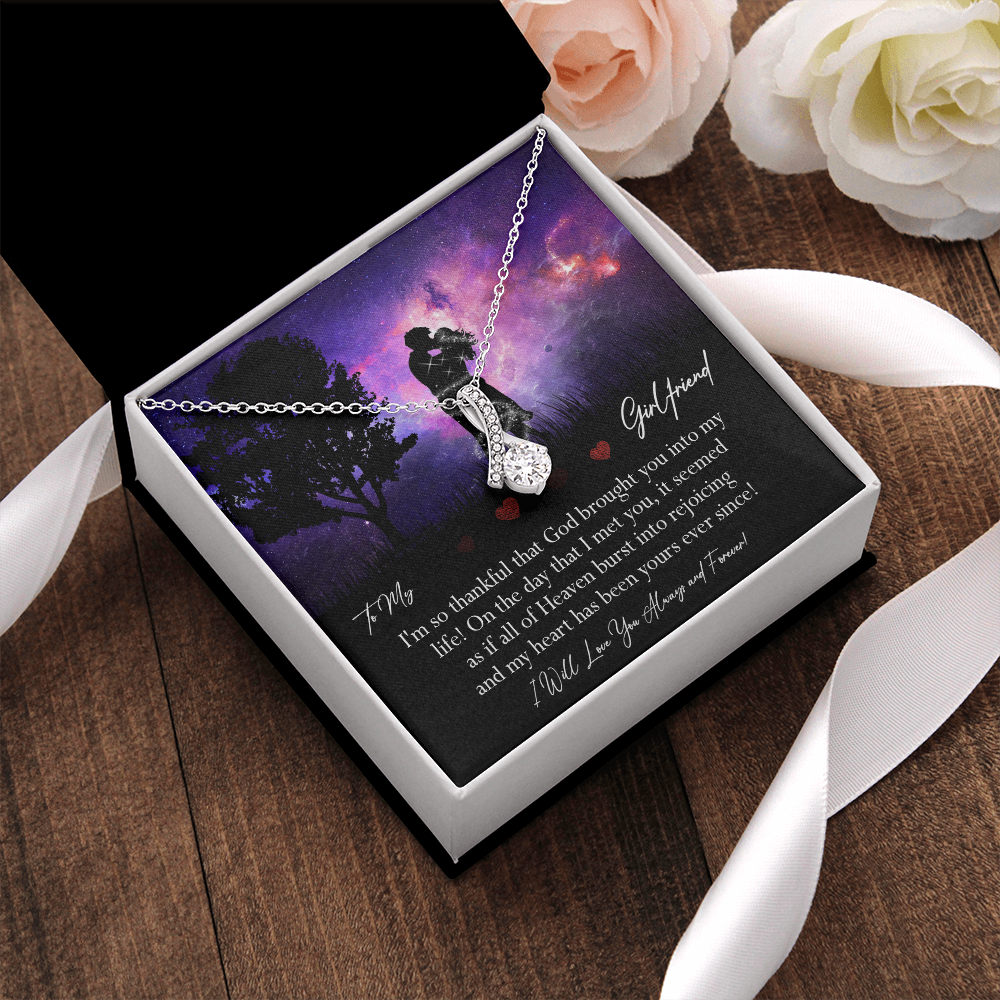 N364B To My Girlfriend Valentines Day, Valentines Day Heart Necklace for my Girlfriend