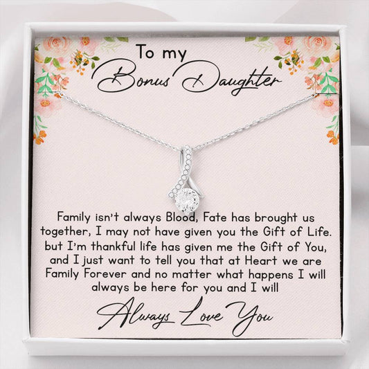 To My Bonus Daughter Love Gift Luxury Alluring Beauty 440 Necklace For Step Daughter