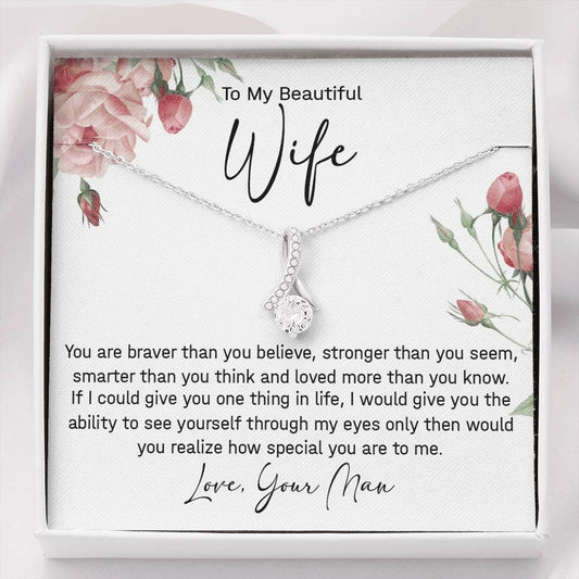 To My Beautiful Wife Necklace Valentine's Gift 442 Necklace For Wife