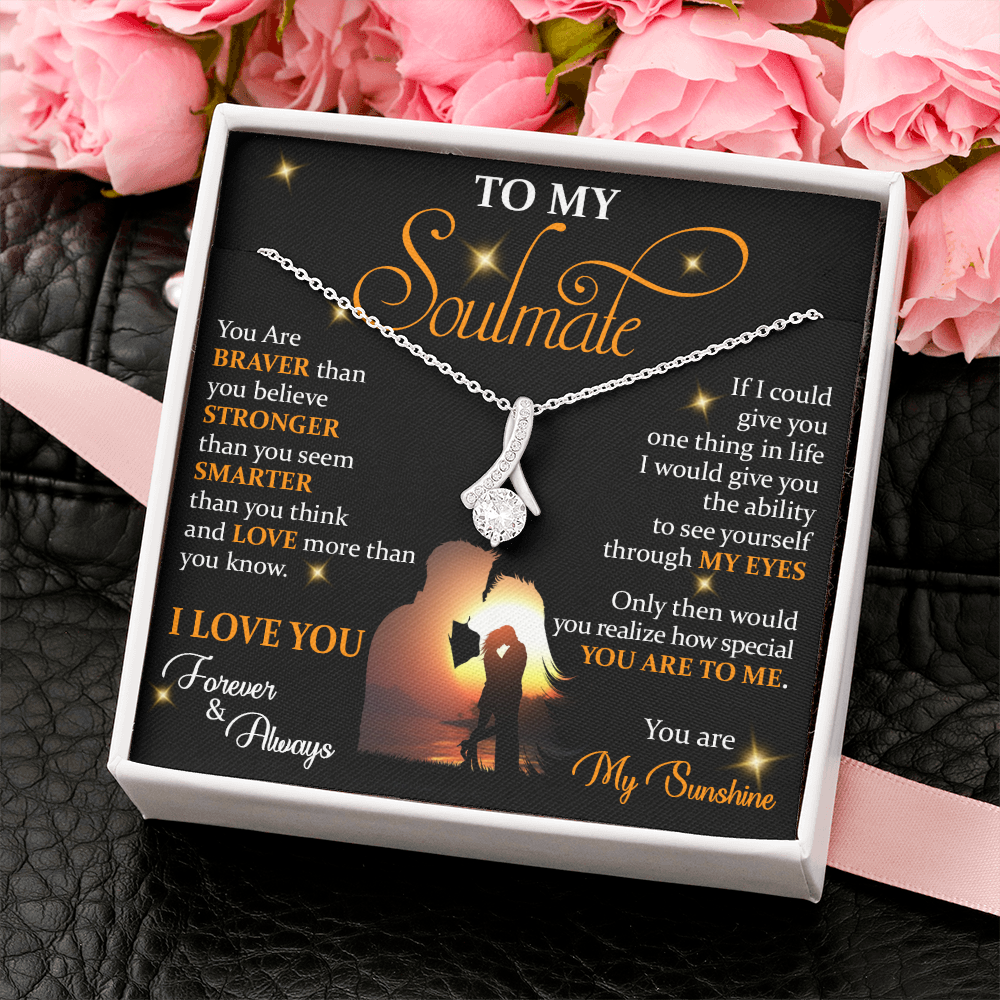 Q1B To My Soulmate Necklace, Gift For Wife Girlfriend From Husband, Love My Sunshine