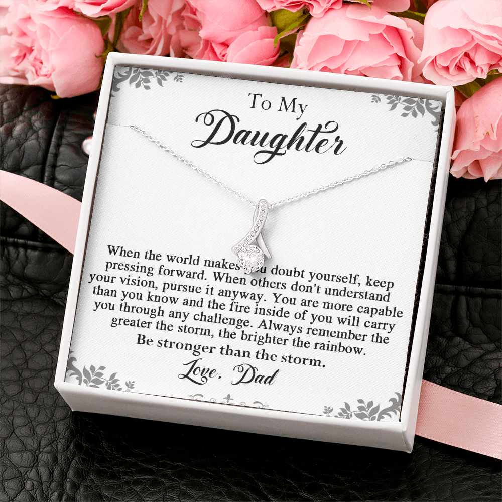 141B To My Daughter Necklace, Perfect Gift for Daughter From Dad, I Love You Daughter