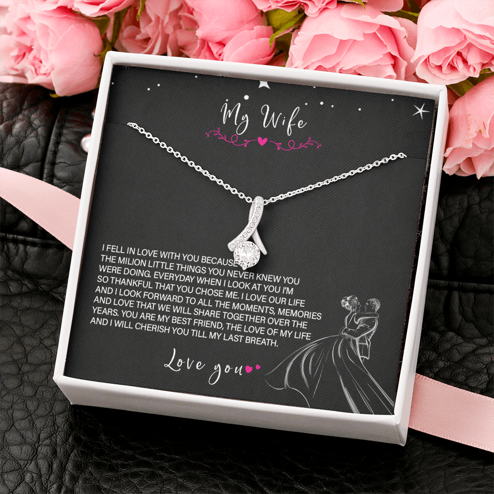 62B Love Necklace To My Wife, Gift for Her, Beautiful Wife Necklace From Husband