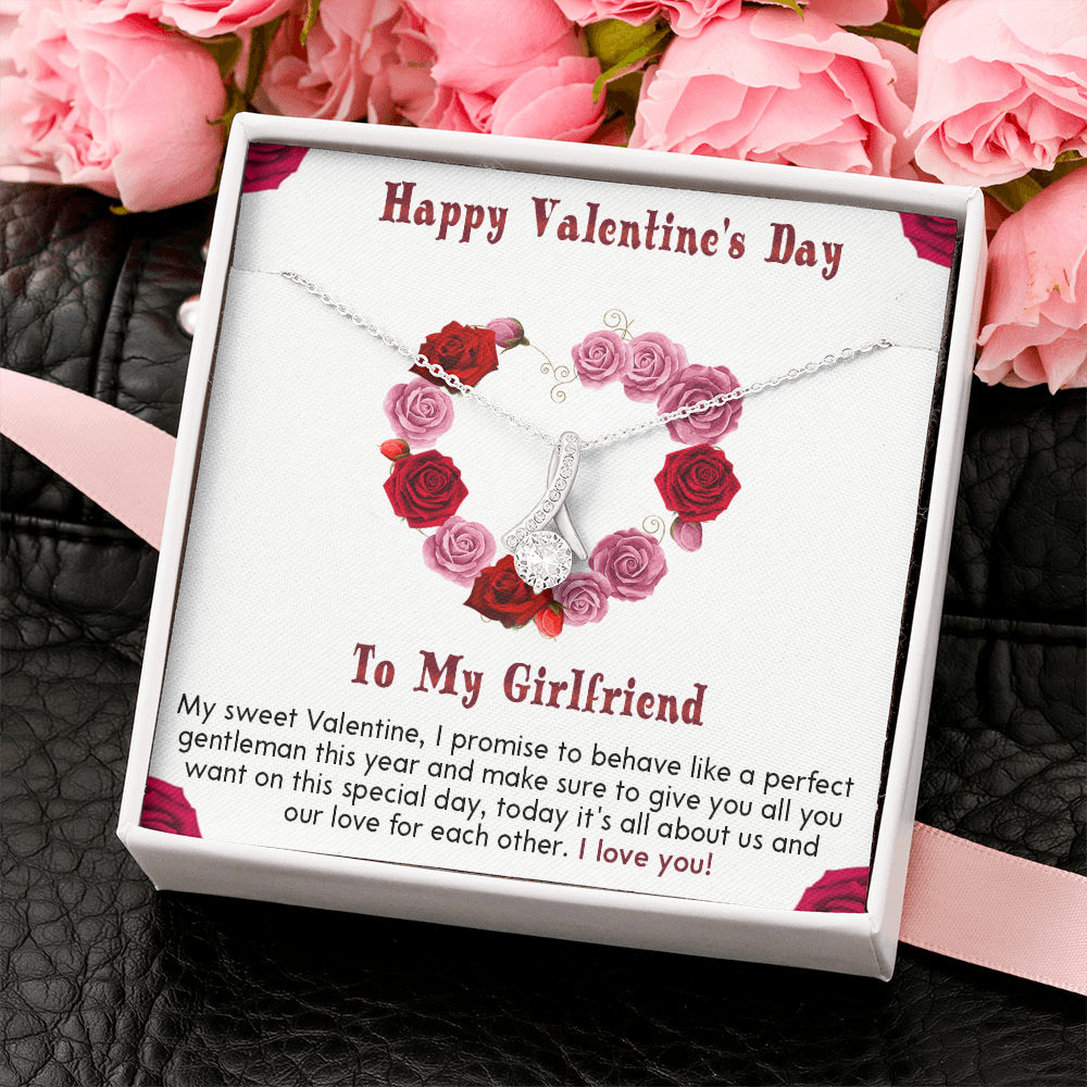 210B - Necklace To my Girlfriend, I LOVE YOU Necklace, Happy Valentine's Day Gift