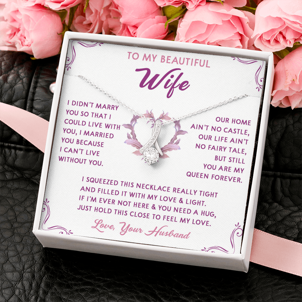168B Necklace Gift To My Beautiful Wife, Gift for Her From Husband, Valentine Gift