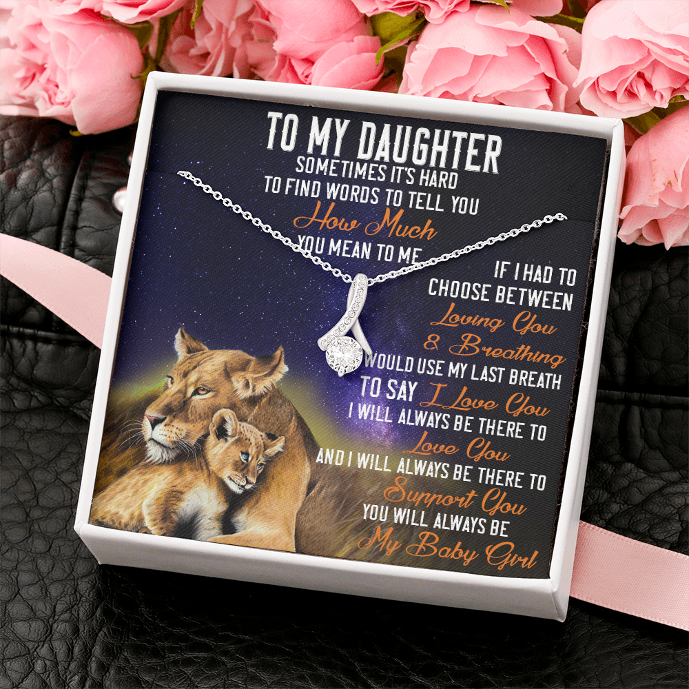 42B Lion To My Daughter Necklace, Gift Birthday, Necklace Gift For Daughter